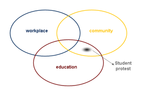 Figure 1: Student protests within information literacy landscapes