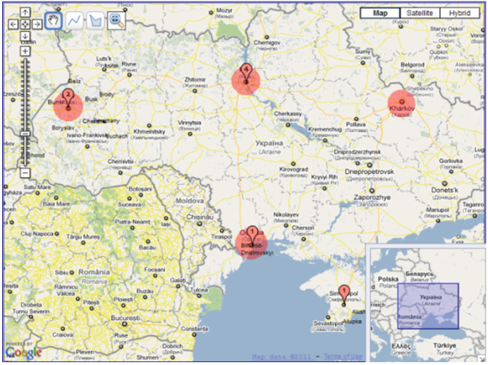 Figure 10a: Distribution of books with maps before 1990