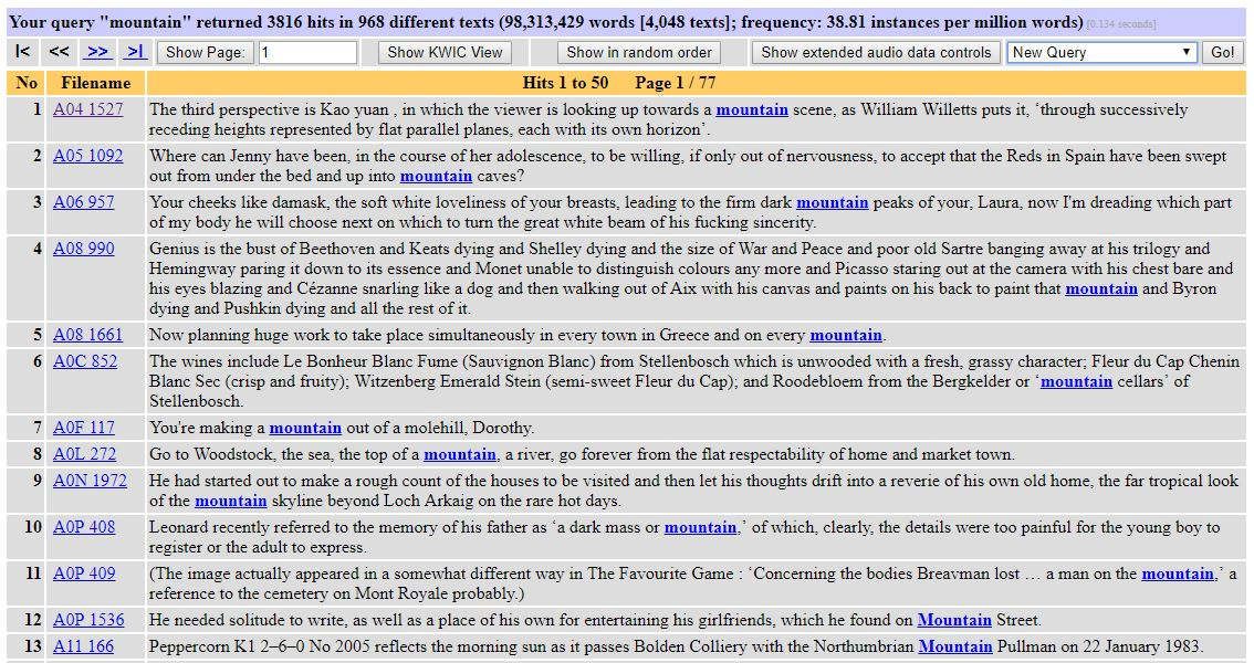 Figure 6: BNCweb (CQP-edition)